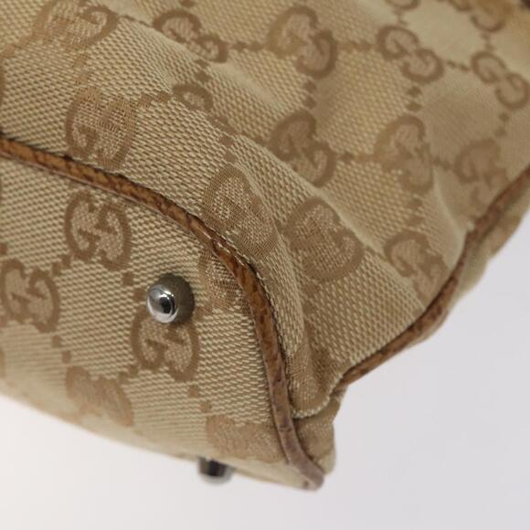 GUCCI GG Canvas Tote Bag Beige Silver - Picture 10 of 16